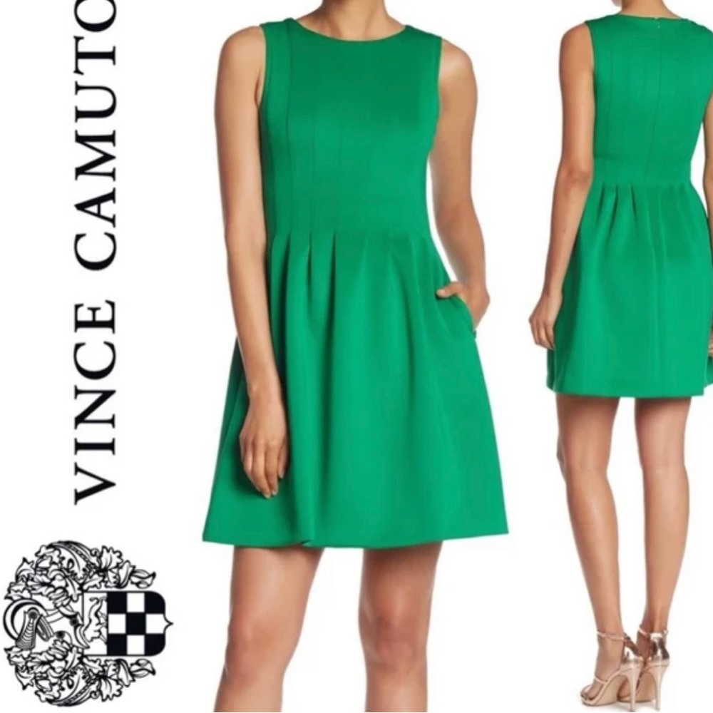 Vince Camuto Sleeveless Scuba Dress, Jade Green